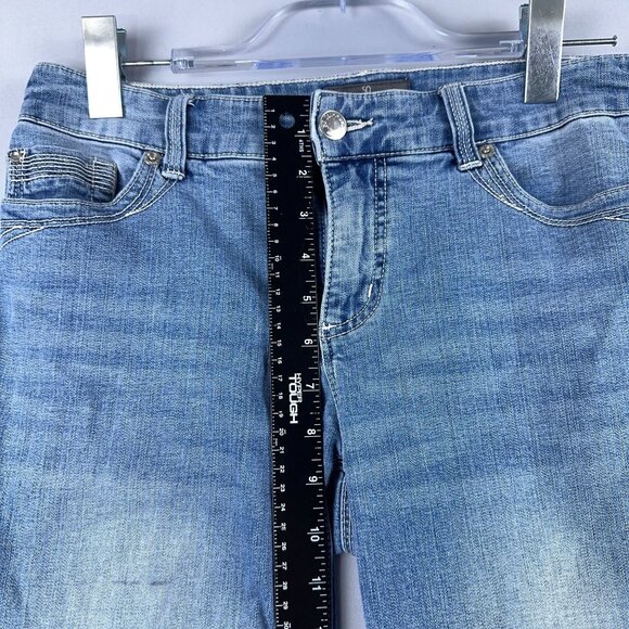 Chico's Crop Skinny Jeans So Slimming Women Size 0 Mid Rise Light Wash Blue - Picture 9 of 13